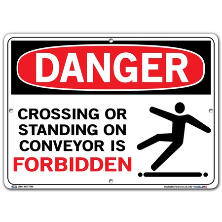 Vestil Aluminum Sign, 10-1/2" Height, 14-1/2" Width, Aluminum, Rectangle, English SI-D-34-C-AL-040